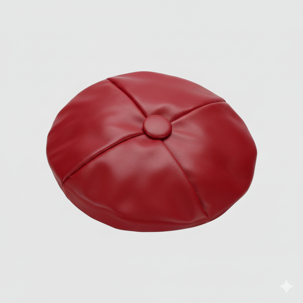 Girls Elegant Winter Outfit Set – Faux Fur Vest, Puff-Sleeve Top, Pleated Skirt & Matching Beret