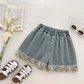 🌸 Elegant Denim Floral Set for Girls – Soft Summer Style