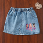 K-Pop Girls Summer Set – Pink T-Shirt & Denim Skirt