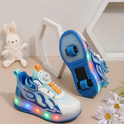 Unisex LED Roller Sneakers – Light-Up Wheels Shoes with Dial Fit System