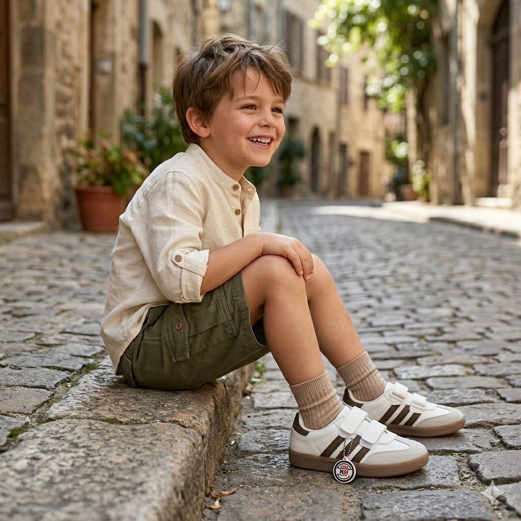 Unisex Kids Casual Sneakers with Velcro Straps – Non-Slip Everyday Shoes