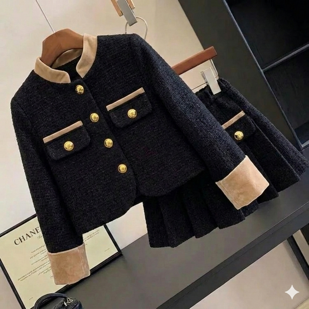 Ensemble veste et jupe élégantes  pour filles – Tenue de soirée classique