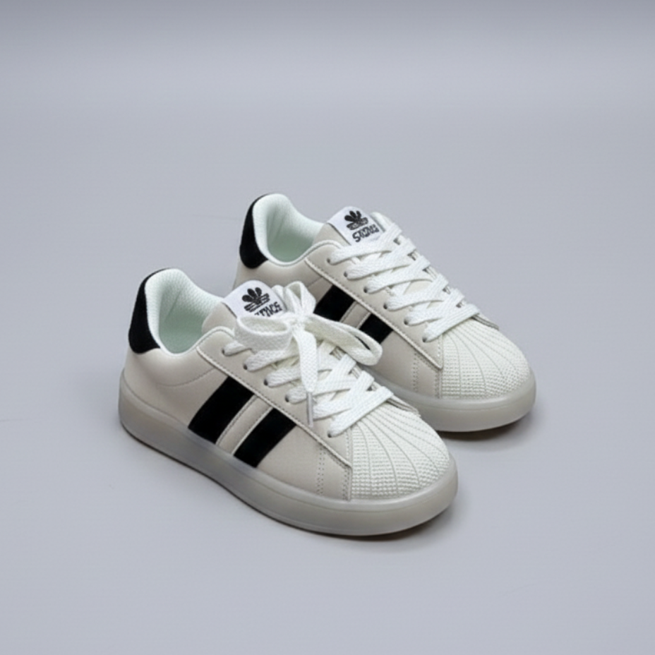 Baskets rayées classiques pour tout-petits – Chaussures légères et antidérapantes pour tous les jours