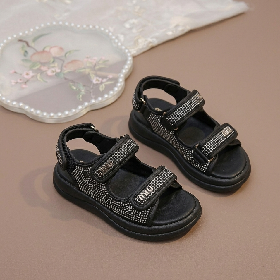 Elegant Girls Sandals – Sparkling Comfort with Stylish Touch