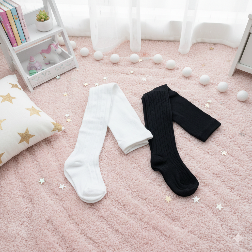 Collants en coton côtelé pour filles – Doux, extensibles et confortables au quotidien