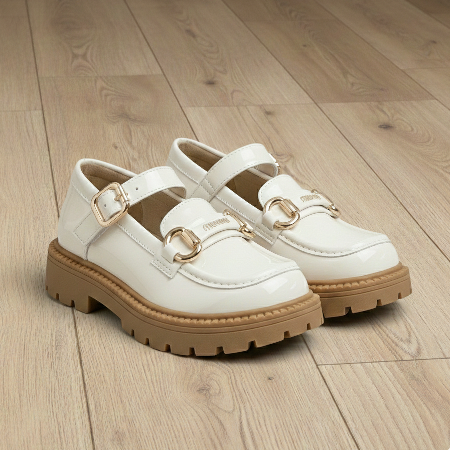 New Sleek and Stylish: Glossy Leather Shoes for Fashionable Girls