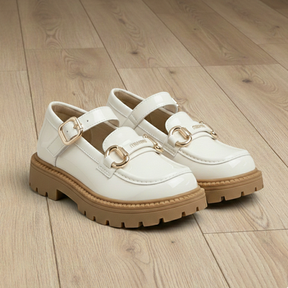 New Sleek and Stylish: Glossy Leather Shoes for Fashionable Girls