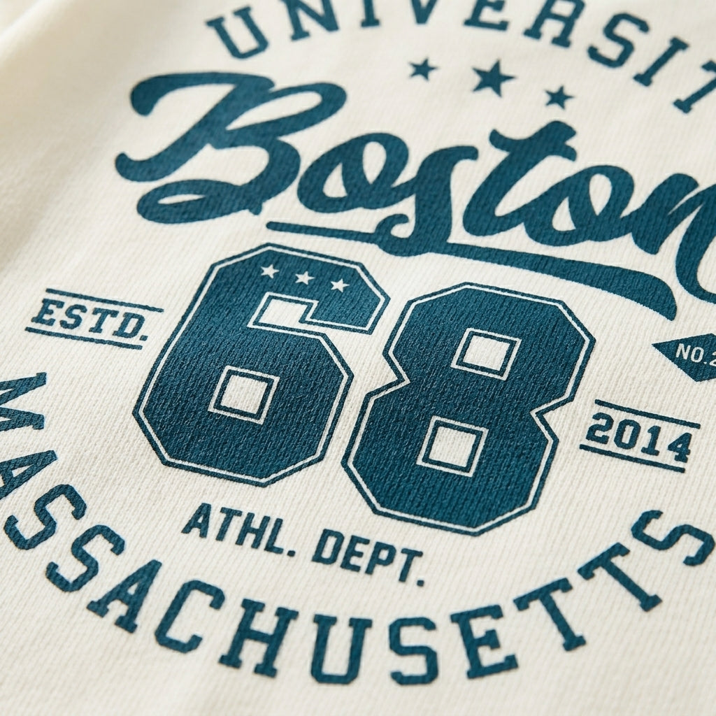 Boys Boston Varsity Graphic T-Shirt & Denim Shorts Set – Casual Summer Outfit