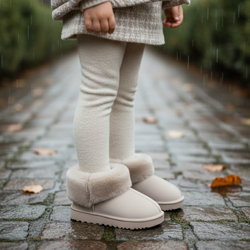 Girls Faux Fur Winter Boots – Warm, Soft & Anti-Slip Cozy Shoes