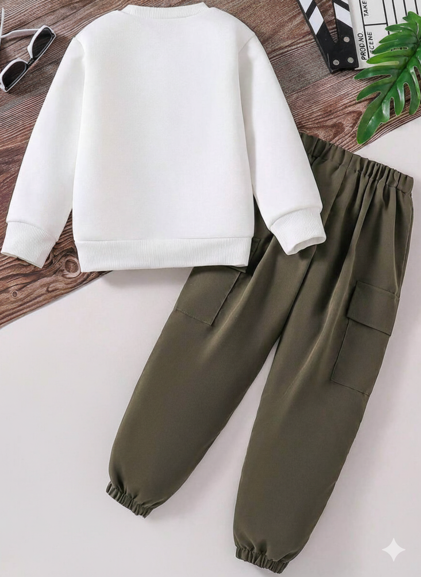 ✨ Ensemble élégant pour garçon avec imprimé ours - confort et élégance au quotidien ! ✨👦