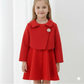 Ensemble robe rouge pour fille — Boléro chaud, boutons faciles à manipuler sur le devant