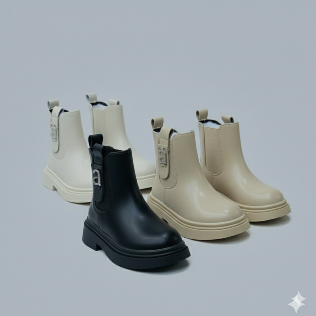 Bottines Chelsea épaisses pour filles : Matinées plus rapides, empiècements élastiques