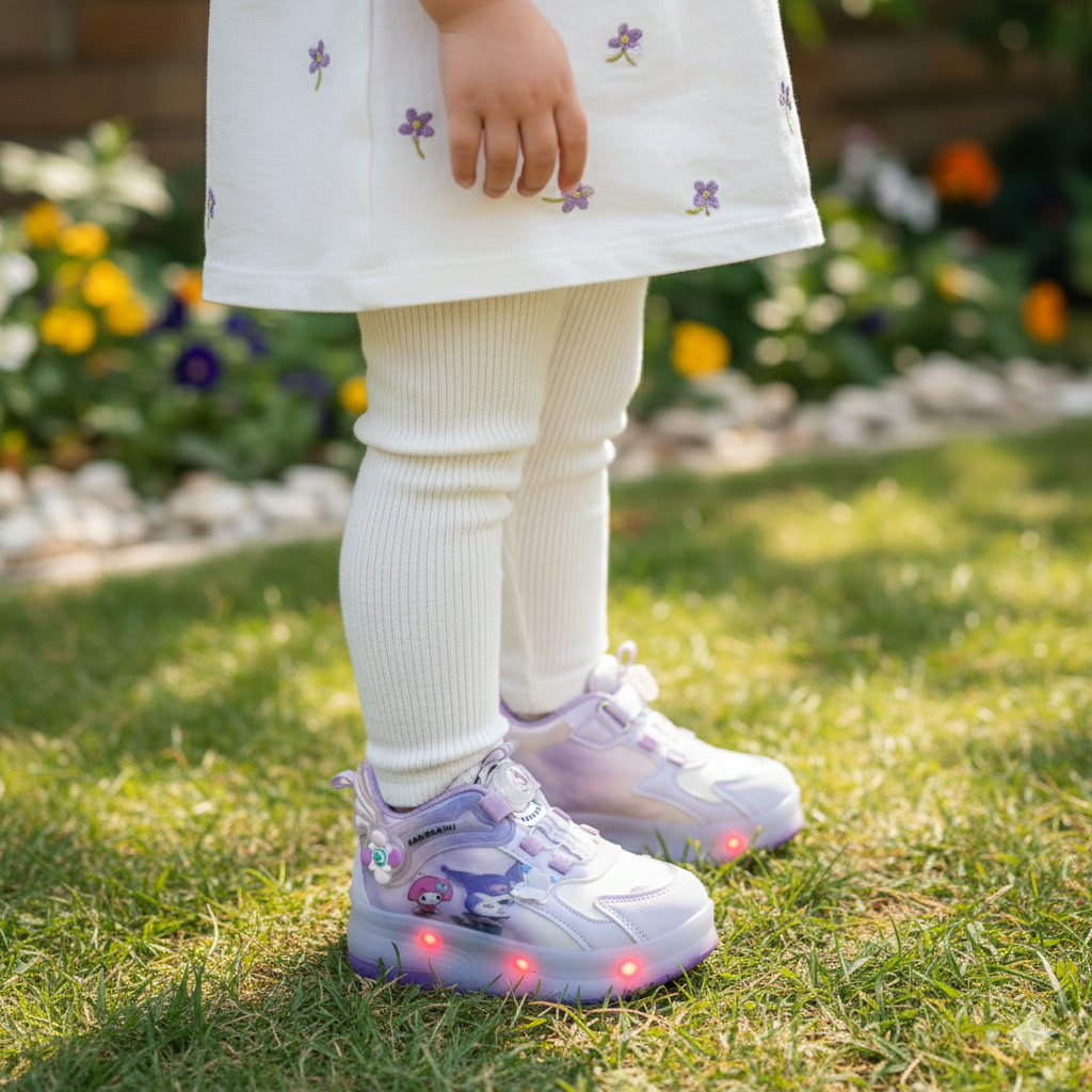 “DreamGlow Roller Sneakers – Light-Up Magic for Little Girls”