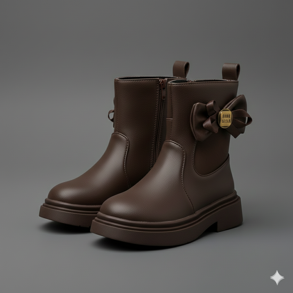 Bottes classiques confortables avec un joli nœud décoratif