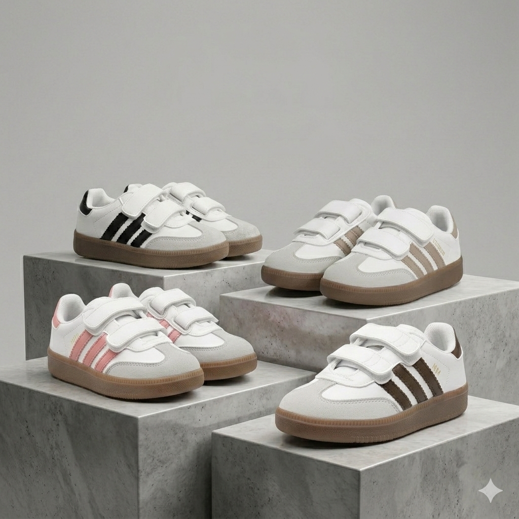 Unisex Kids Casual Sneakers with Velcro Straps – Non-Slip Everyday Shoes