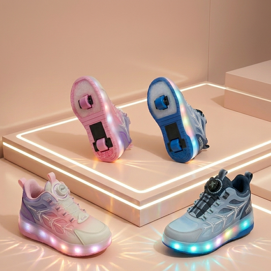 Baskets à Roulettes LED Enfant – Chaussures de Sport Lumineuses