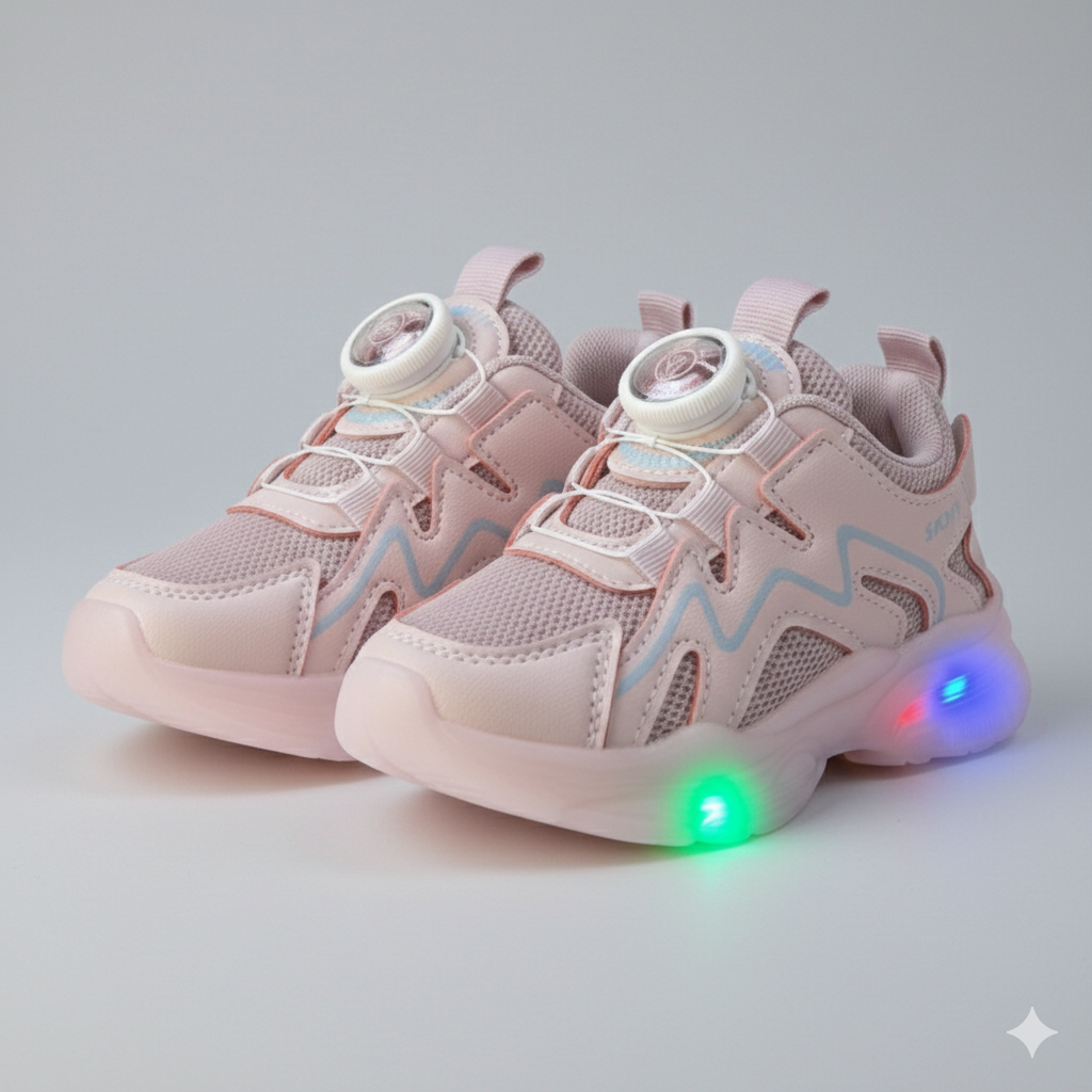 Kids LED Sport Sneakers with Dial Closure – Light-Up Comfort & Style