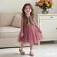 🌸 Ensemble robe en tulle Princesse élégante pour filles avec gilet en fausse fourrure