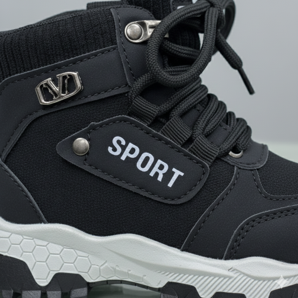 Bottines de sport pour enfants, chaussures d'hiver d'extérieur pour garçons et filles, baskets montantes antidérapantes, chaudes et confortables à lacets