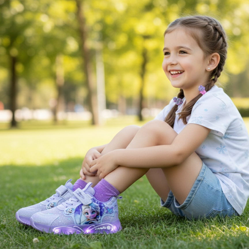 ✨ Sparkle Princess LED Sneakers for Kids – Light-Up Glitter Shoes ✨