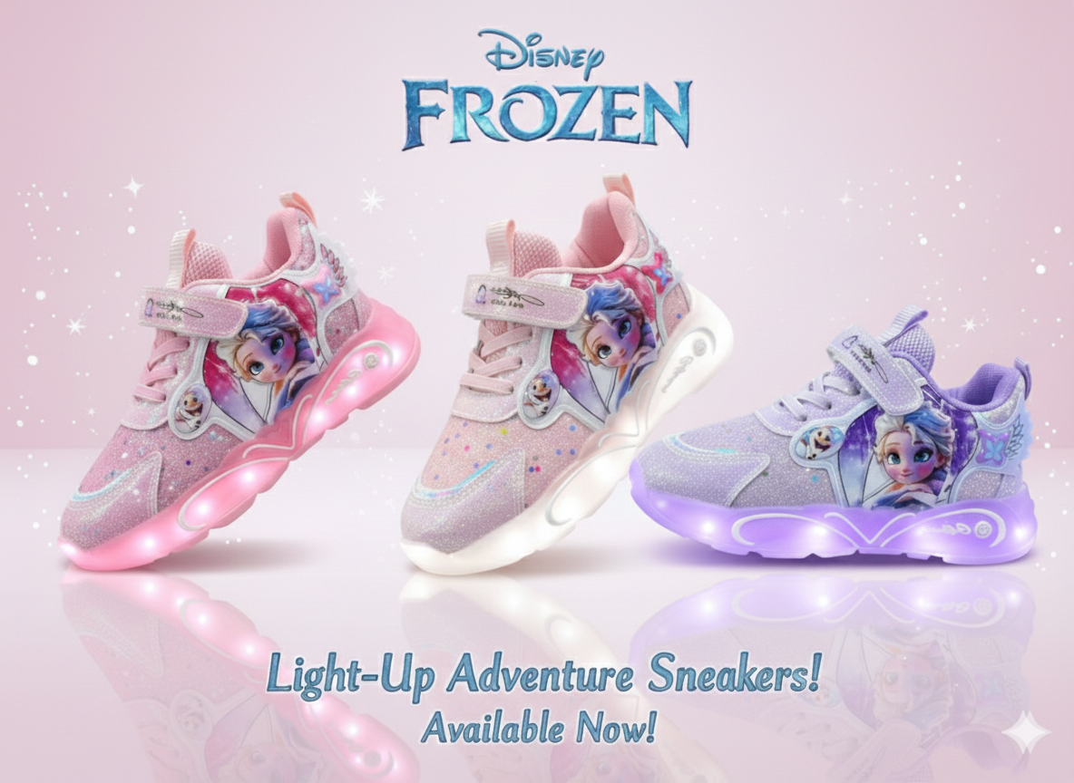 ✨ Sparkle Princess LED Sneakers for Kids – Light-Up Glitter Shoes ✨