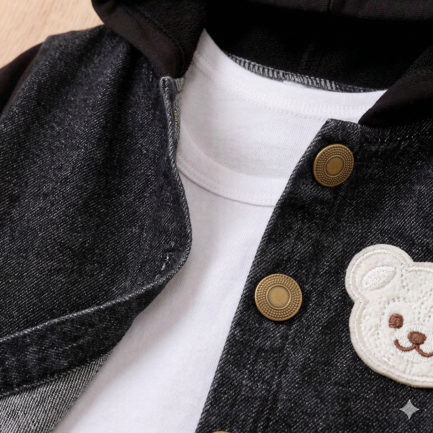 Cute Boys' Denim Hoodie Set - Comfortable and Practical 2-Piece Set