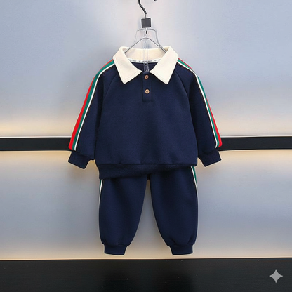 Boys 2 Piece Clothing Set - Polo Shirts and Sweatshirt for Winter and Spring Style