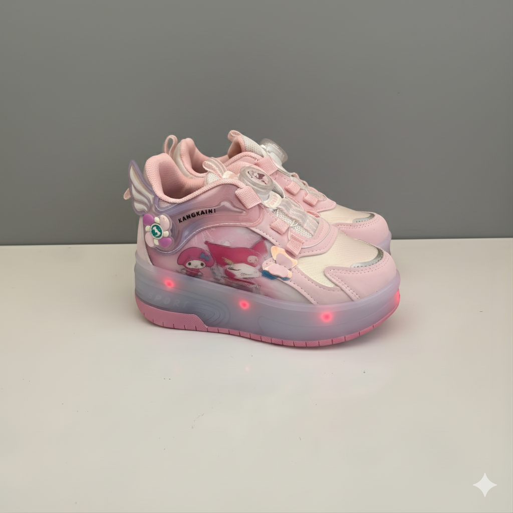 “DreamGlow Roller Sneakers – Light-Up Magic for Little Girls”