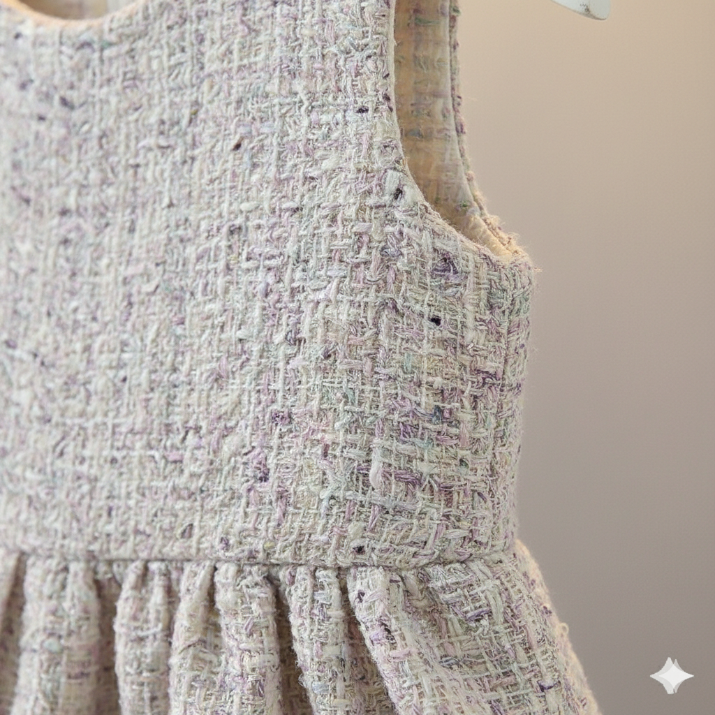 🌸 Ensemble d'hiver élégant pour fille – Manteau doux, robe à carreaux et mini sac 🌸