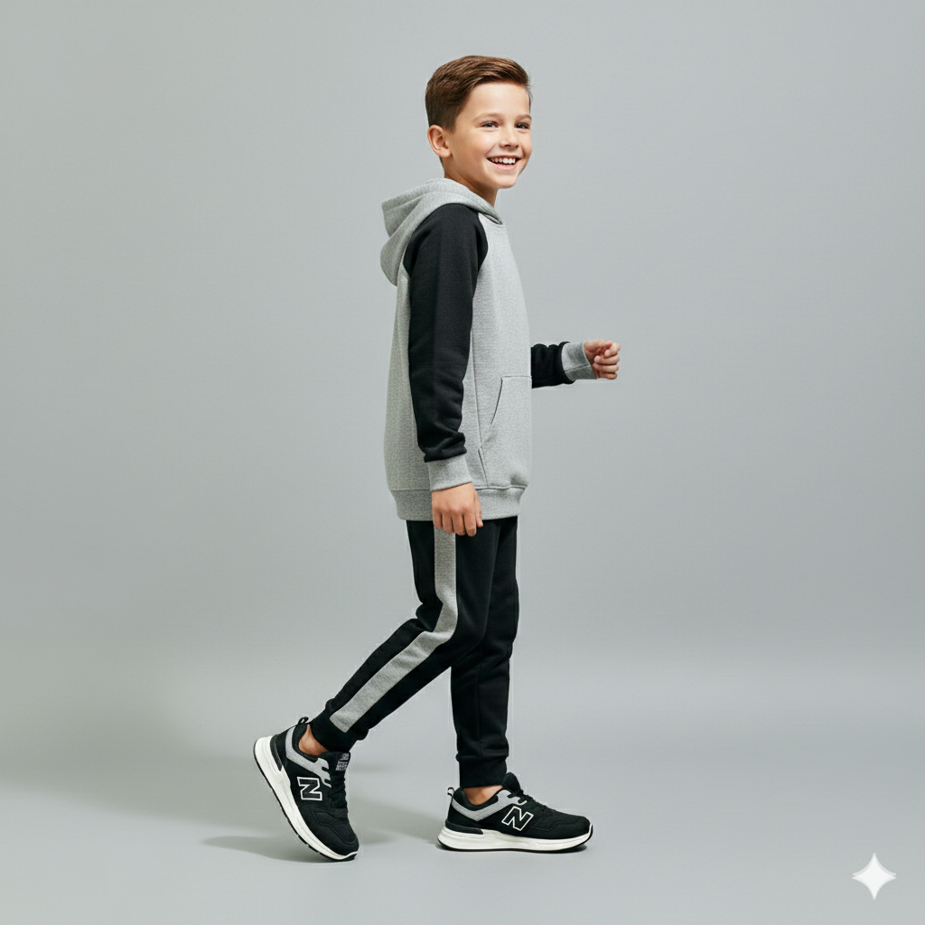 Kids Trendy Chunky Sneakers with Velcro & Lace Closure – Comfortable Everyday Shoes for Boys & Girls