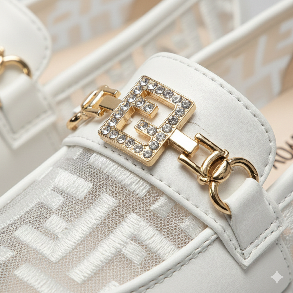 Girls Fashion Loafers with Chunky Sole & Gold Detail