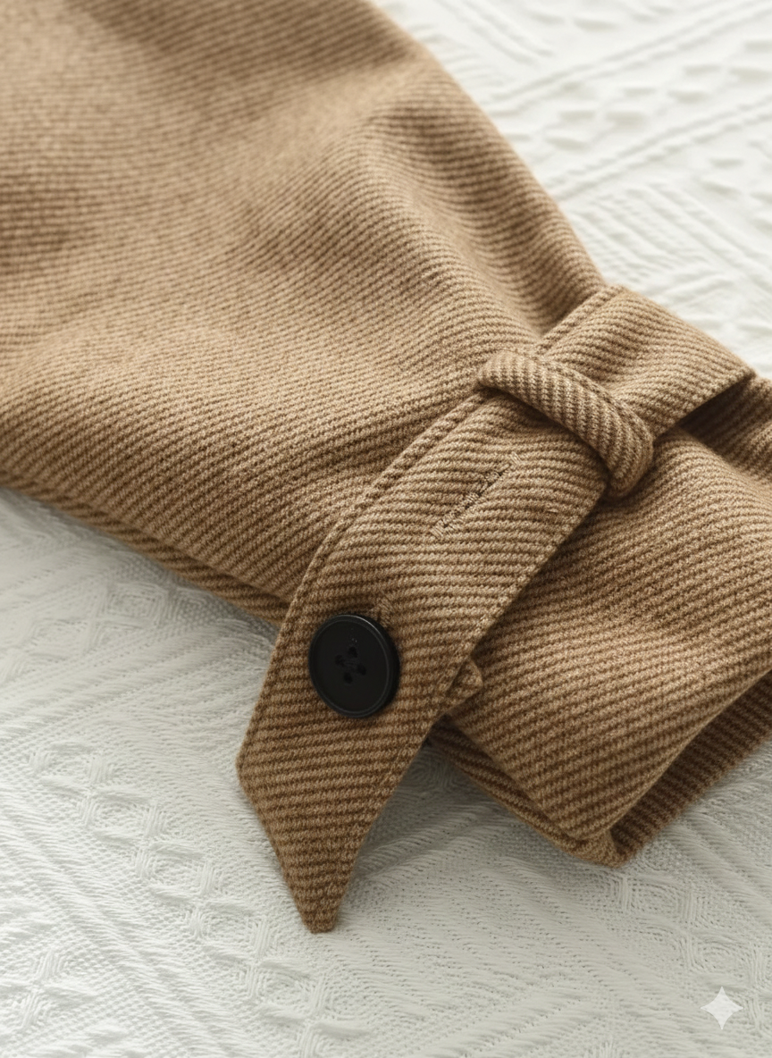 Ensemble deux pièces automne/hiver pour fille : manteau à revers en tweed décontracté et jupe plissée rétro