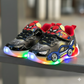 Children’s Light-Up Sneakers with Hero Print, Comfortable LED Running Shoes for Boys