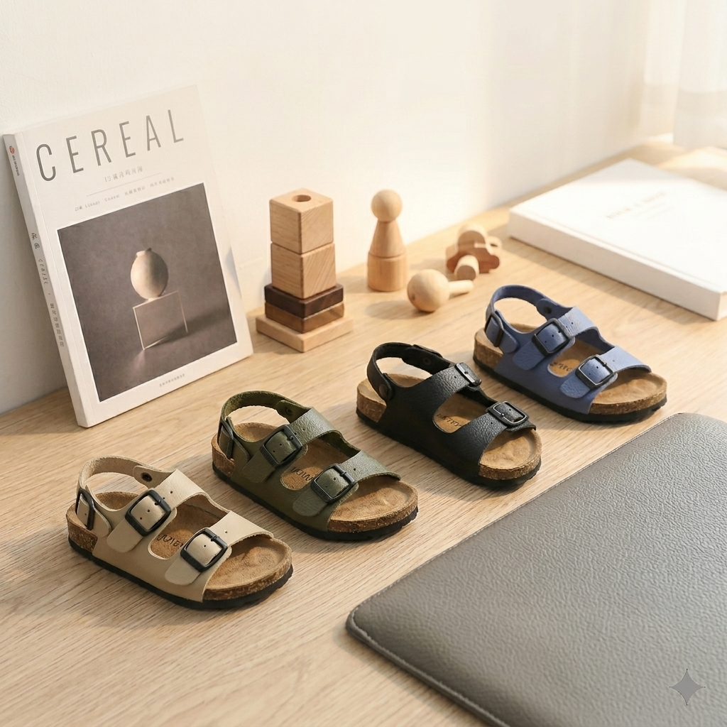 Kids Double-Buckle Comfort Sandals – Adjustable Summer Shoes