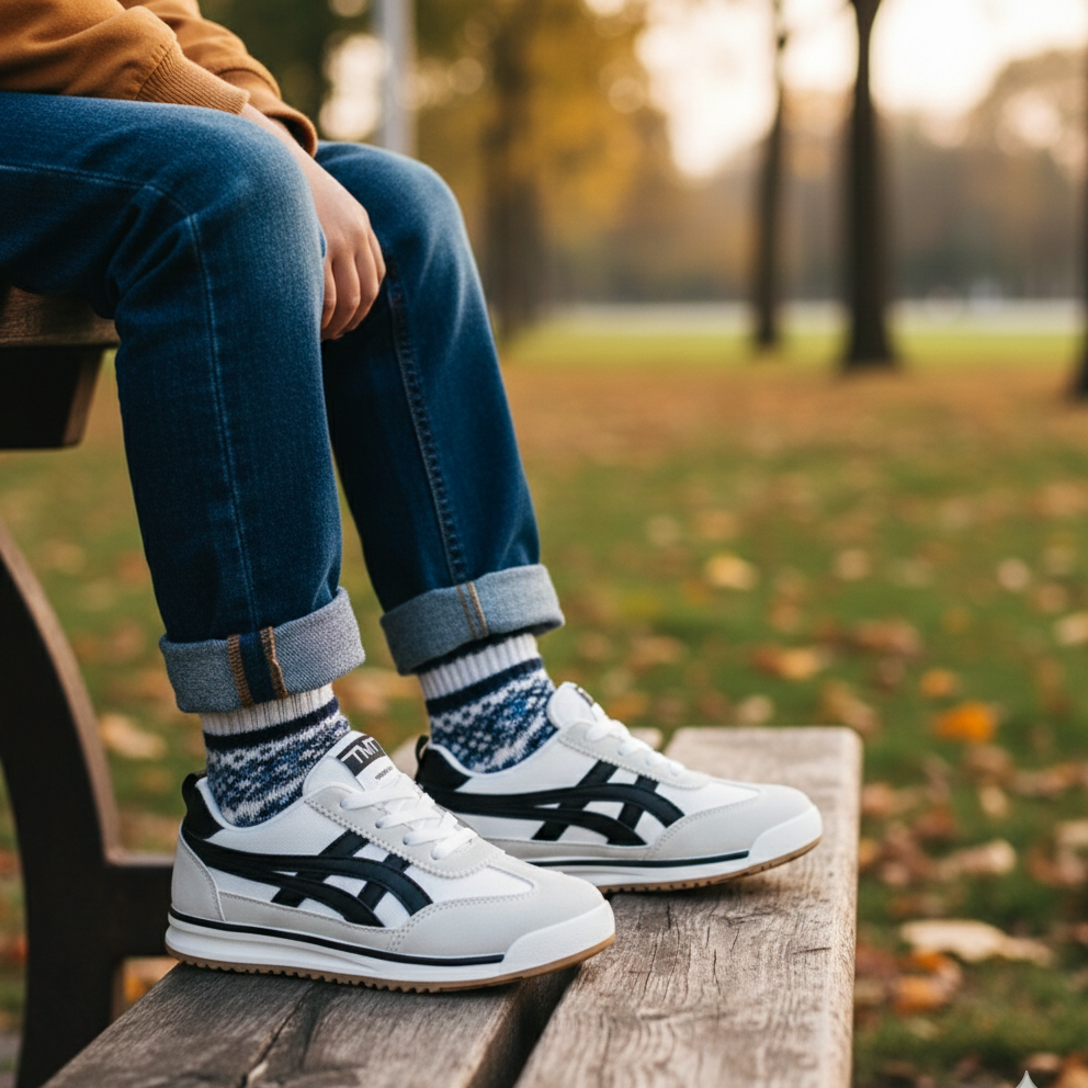 Baskets de sport décontractées pour enfants avec brides Velcro – Légères et confortables