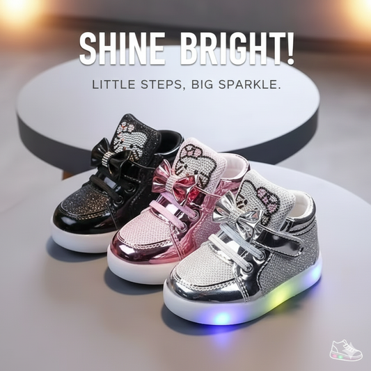 Baskets montantes à paillettes lumineuses LED pour filles | Chaussures tendance pour enfants