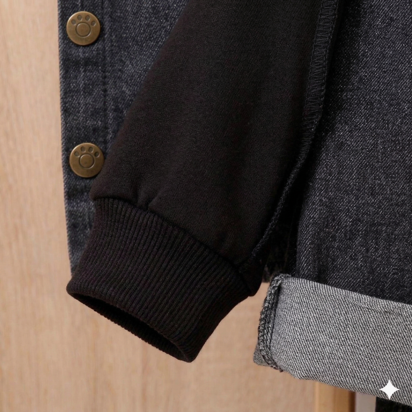 Cute Boys' Denim Hoodie Set - Comfortable and Practical 2-Piece Set