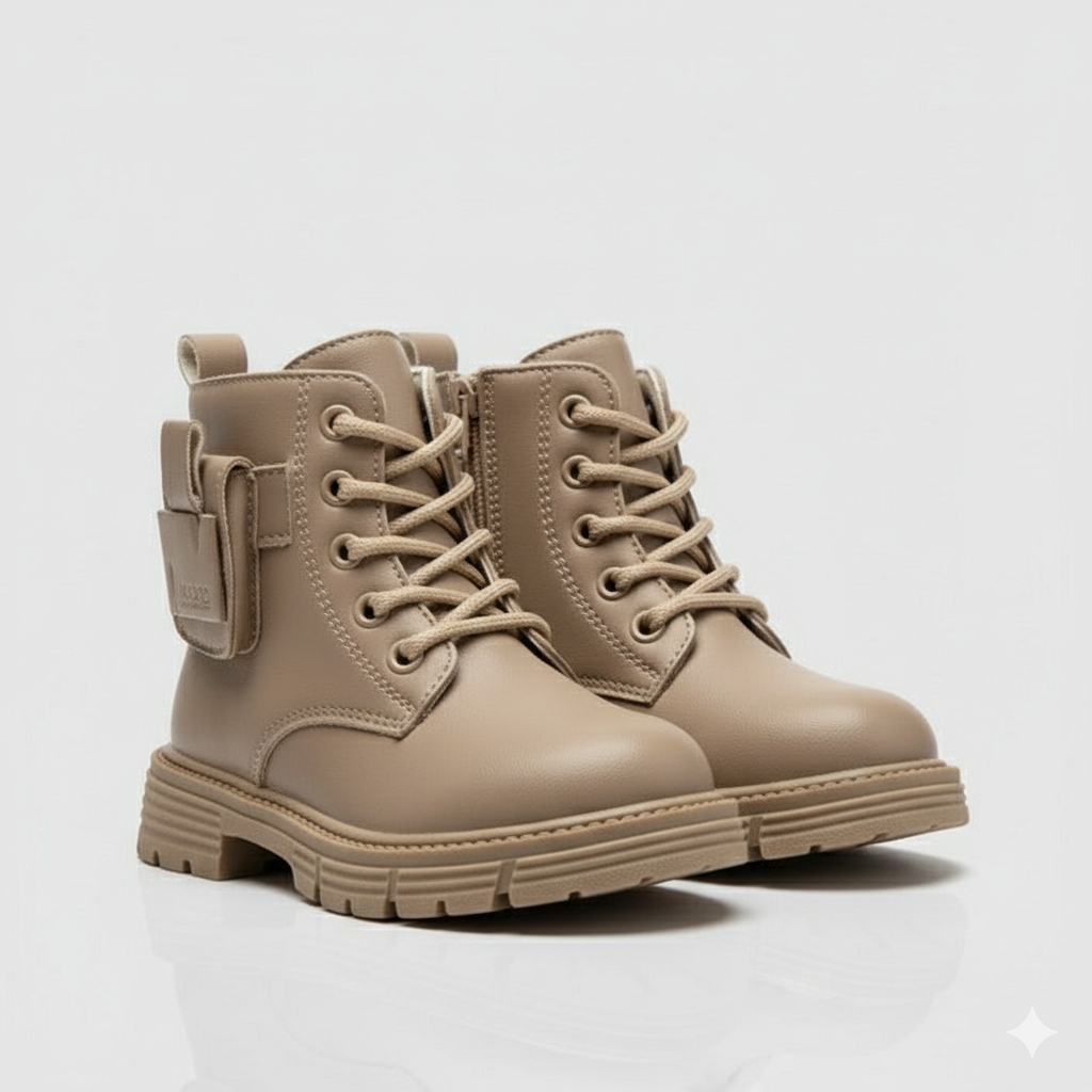 Bottes pour filles : coupe ajustée à lacets, semelle crantée 