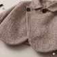 Ensemble deux pièces automne/hiver pour fille : manteau à revers en tweed décontracté et jupe plissée rétro