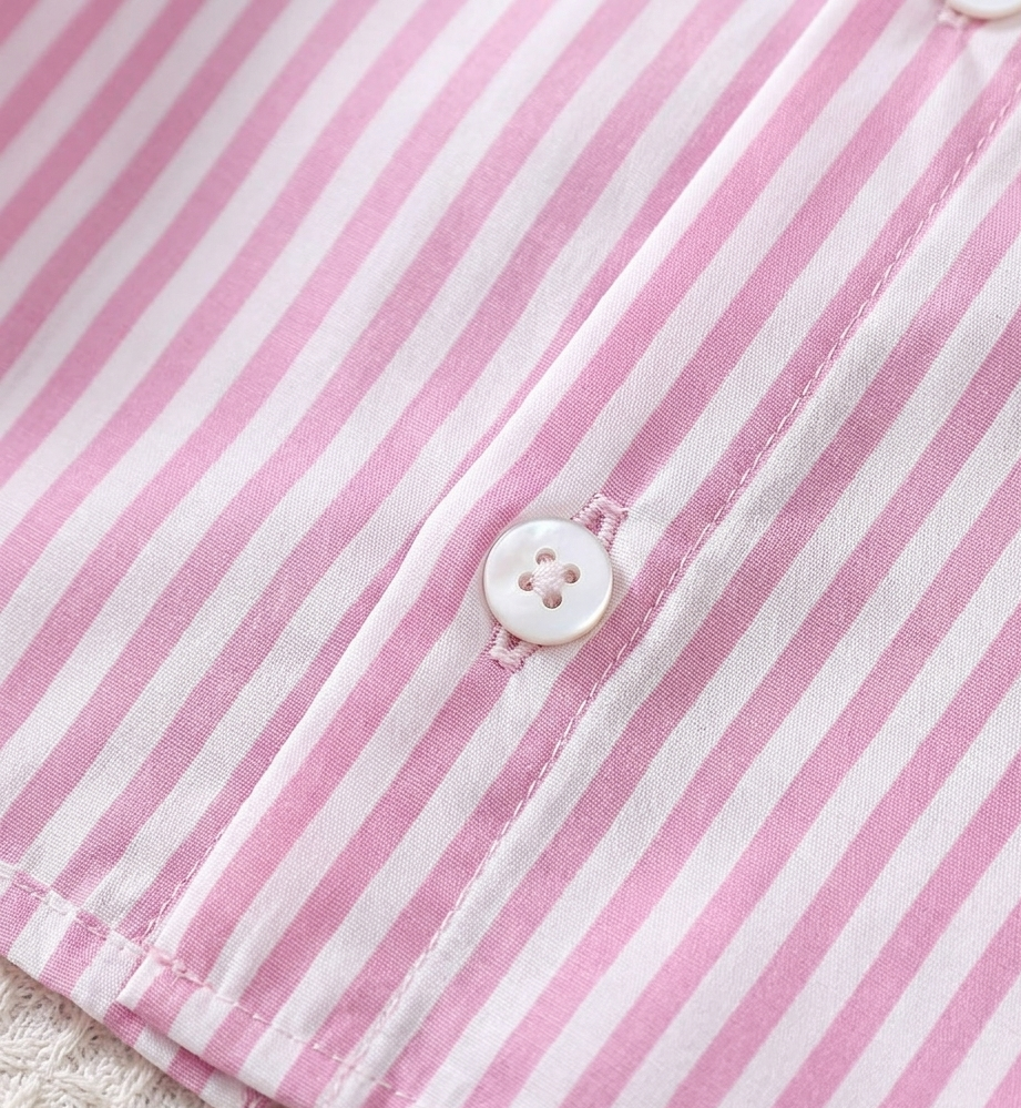 💖 Ensemble 3 Pièces Chic pour Fille – Chemise Rayée Rose, Haut Blanc & Jean Tendance 💖
