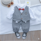 Ensemble gilet de cérémonie 3 pièces pour garçon, style gentleman classique
