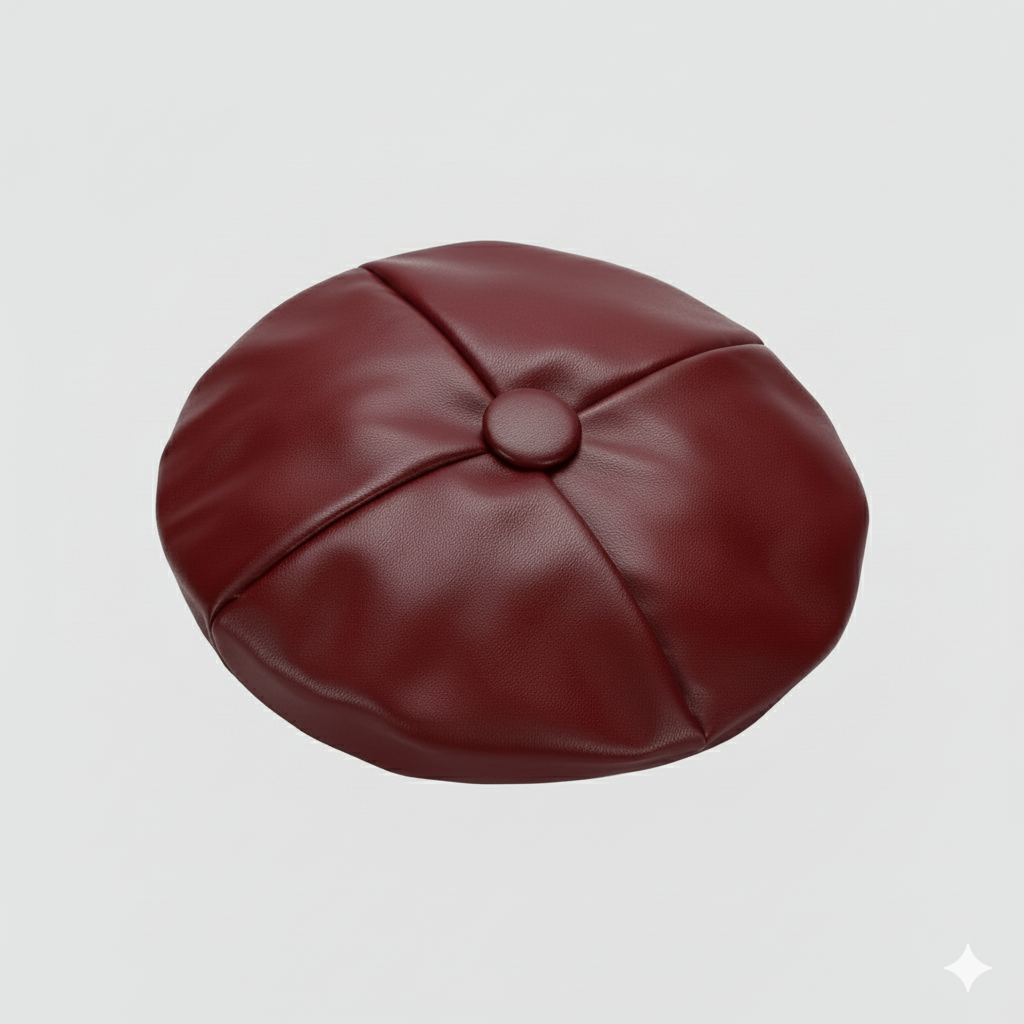 Girls Elegant Winter Outfit Set – Faux Fur Vest, Puff-Sleeve Top, Pleated Skirt & Matching Beret