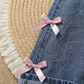 Girls 2-Piece Denim Overall Set with White Tee & Bow Detail
