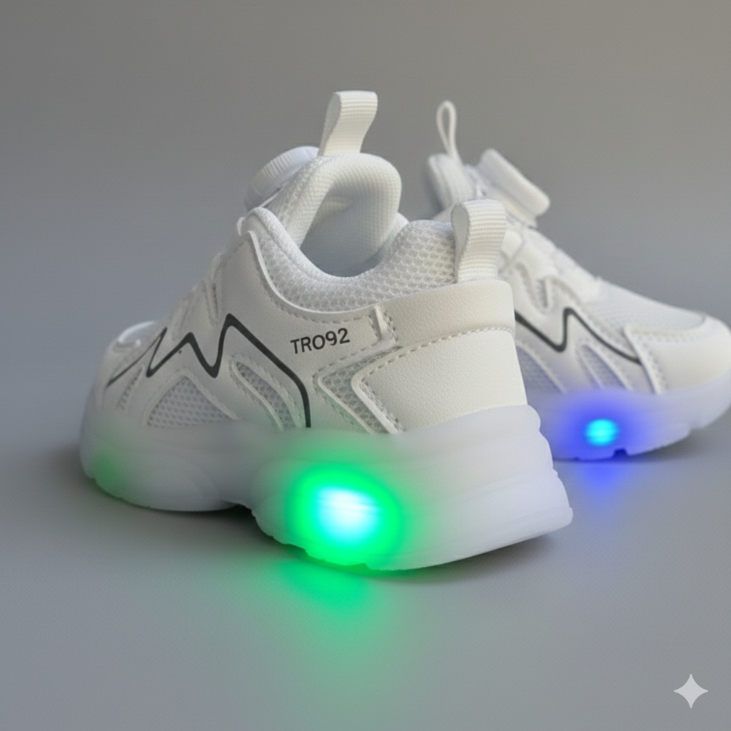 Kids LED Sport Sneakers with Dial Closure – Light-Up Comfort & Style