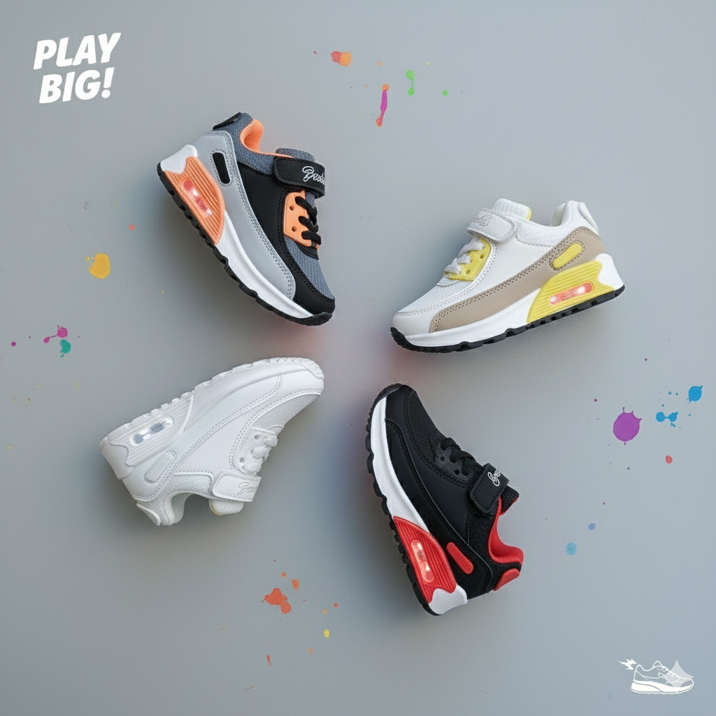 Kids Trendy Air Cushion Sneakers – Lightweight, Comfortable & Stylish Sports Shoes
