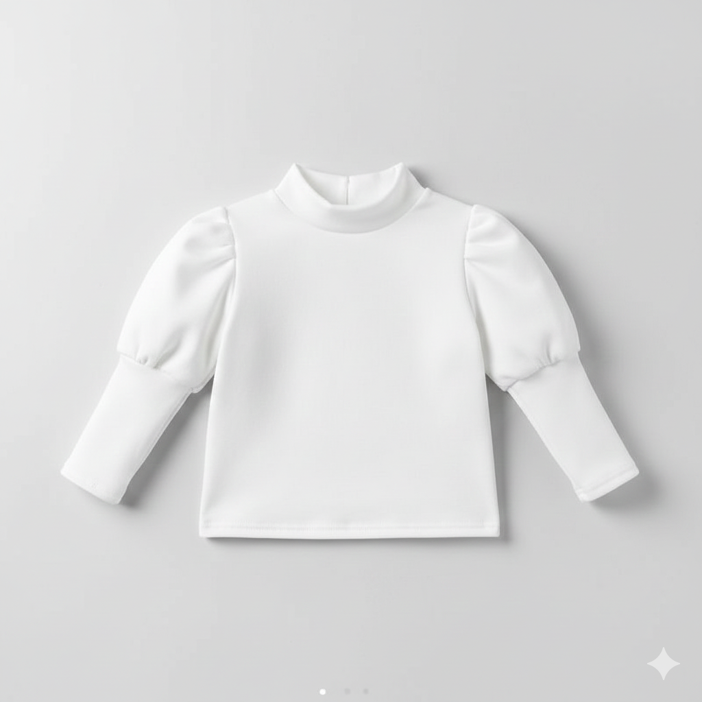 Girls Elegant Winter Outfit Set – Faux Fur Vest, Puff-Sleeve Top, Pleated Skirt & Matching Beret