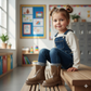 « Bottes d'hiver tendance pour enfants – Bottes chaudes en cuir antidérapantes avec semelle épaisse pour filles »