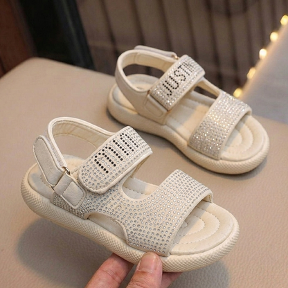 Sandales Confort Scintillantes pour Fille avec Brides Réglables