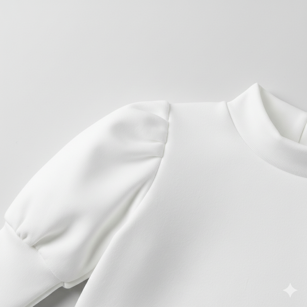 Girls Elegant Winter Outfit Set – Faux Fur Vest, Puff-Sleeve Top, Pleated Skirt & Matching Beret