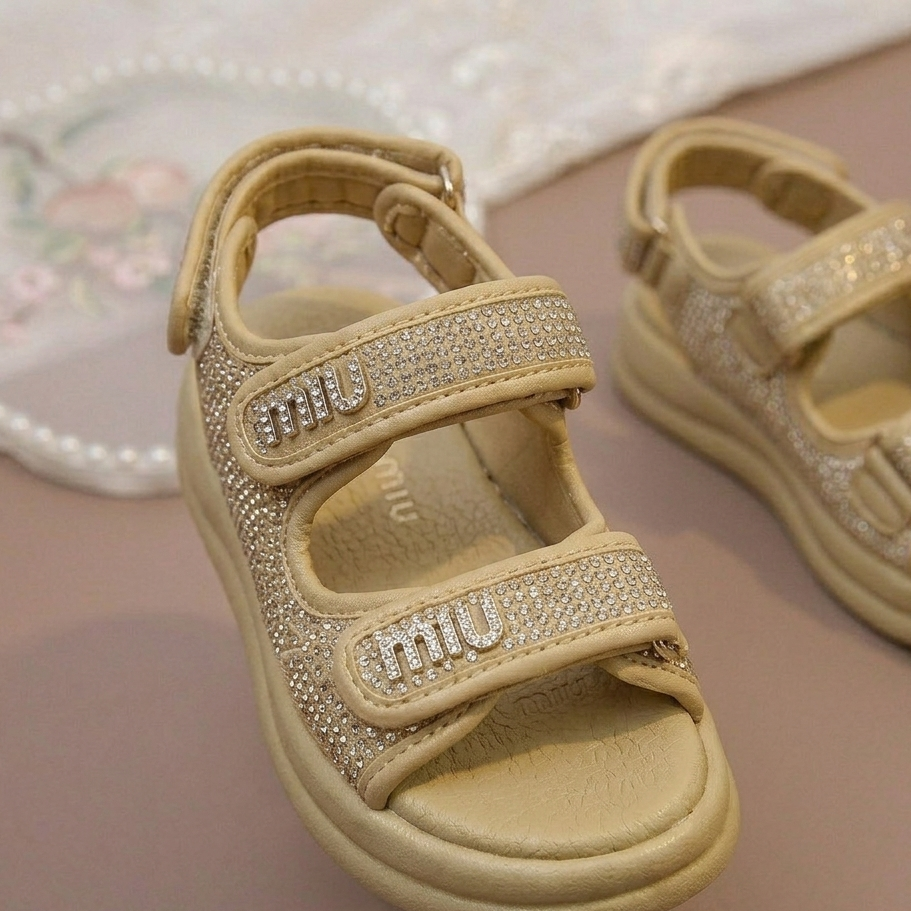 Elegant Girls Sandals – Sparkling Comfort with Stylish Touch